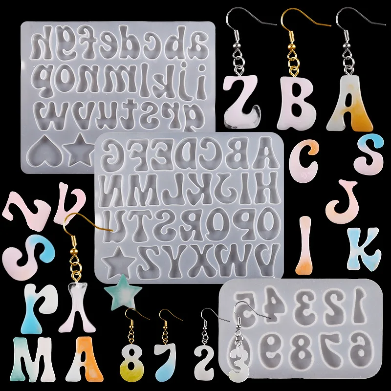 

Alphabet Resin Molds Kit English Letter Number Silicone Casting Molds Resin Epoxy Molds For Keychain Making Pendant Jewelry DIY