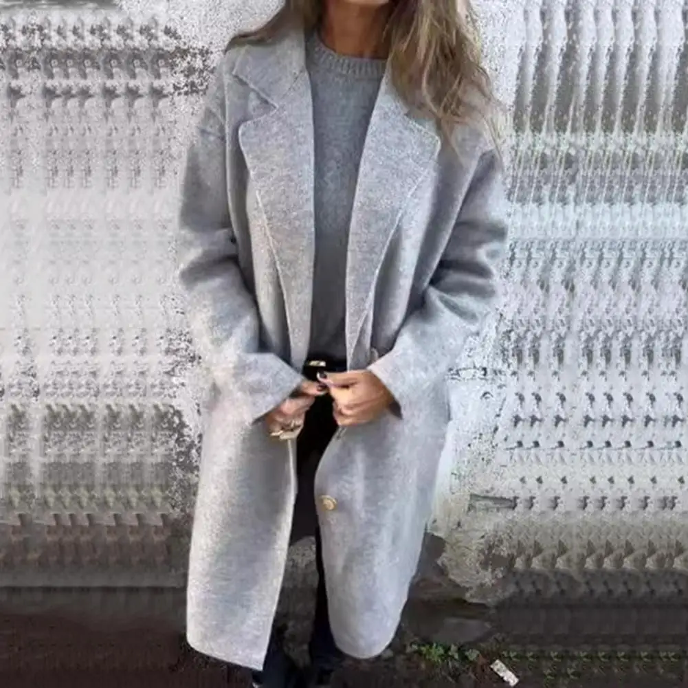 Женское свободное облегающее пальто стильная женская шерстяная куртка с