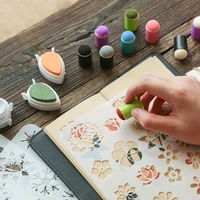 retro seal hand account printing mud diy sponge finger set lace hollow template painting graffiti ruler childrens hand painted