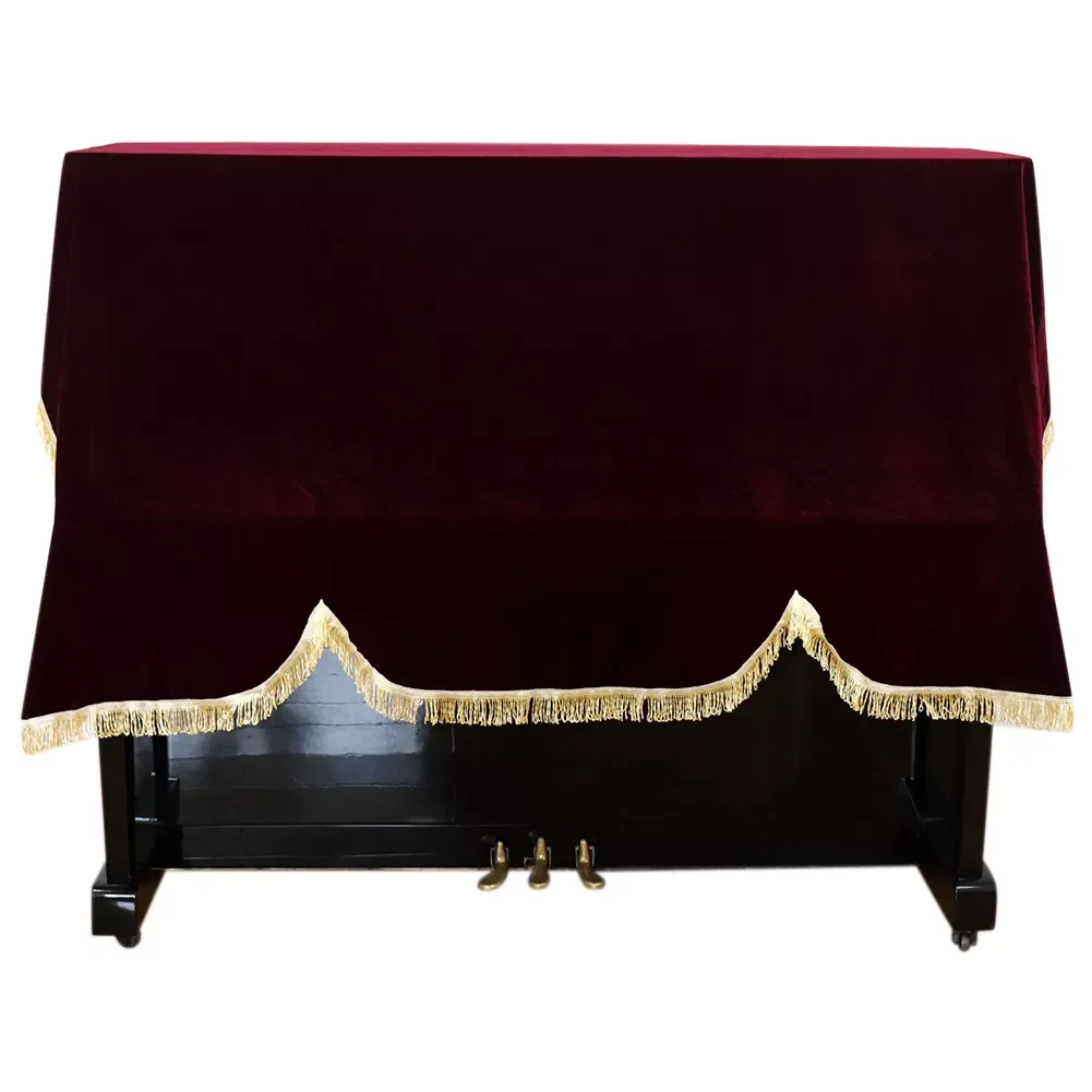 

NEW2023 Protective Home Anti Scratch Soft Keyboard Dust Proof Piano Cover Slip Upright Vertical Gold Velvet Foldable Washable