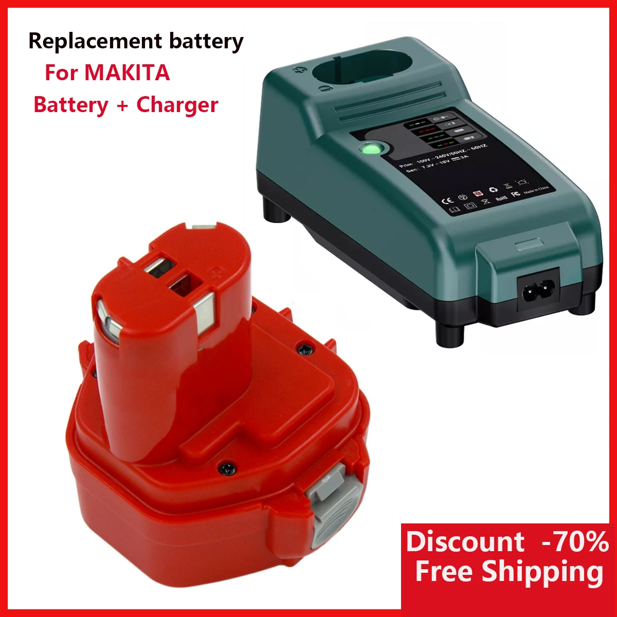 

12V 3.0Ah NI-MH Replacement Battery for Makita 1222 1233 1220 1234 1235 192598-2 PA12, 6213d 6217d 6227d 6313d 192698-8 192681-5