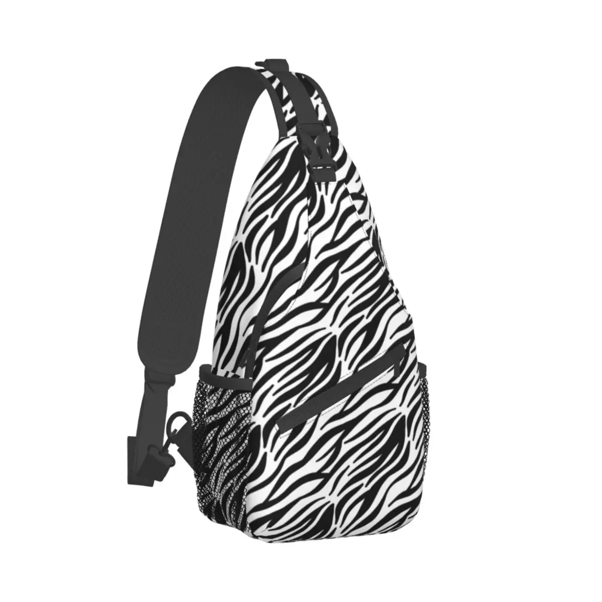 

Black And White Zebra Chest Bags Boy Stripes Print Graphic Shoulder Bag Casual Phone Crossbody Bag Sport Running Sling Bags