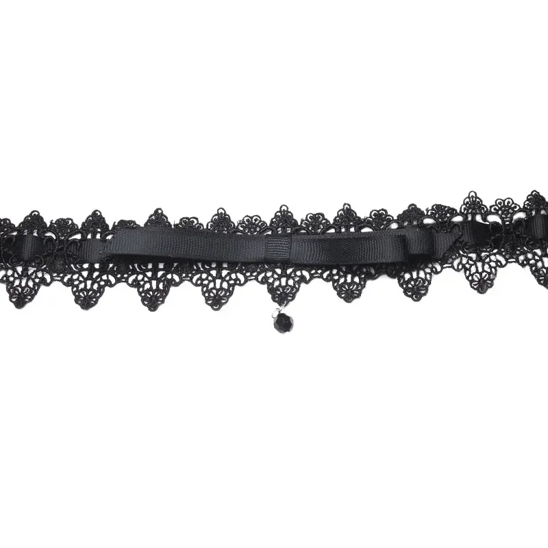 *INS Стиль Шарм Кружевной Воротник Колокольчики Лук Ожерелье Черный Белый Ключицы