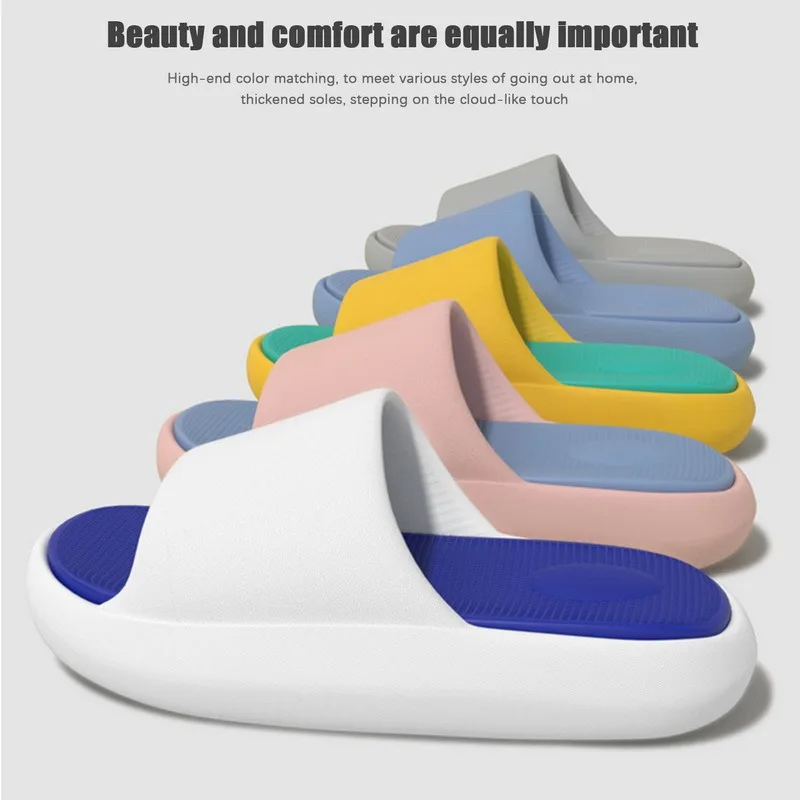 

4.0CM Thick Bottom Adult Cute Soft Sandals Bathroom Slippers Home Bathroom Slippers Solid Color Bathroom Cloud Slippers Non-Slip