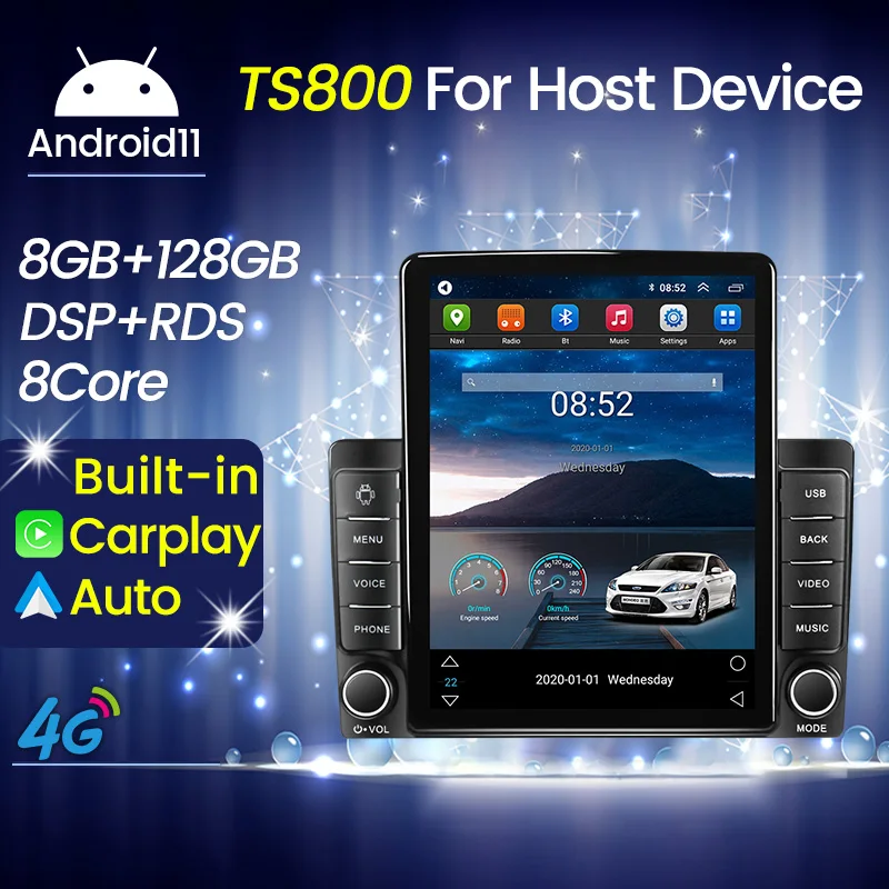 8G+128G 4G LTE Carplay Android 11 Автомобильное радио Мультимедиа Плеер GPS Для Tesla Тип 2DIN