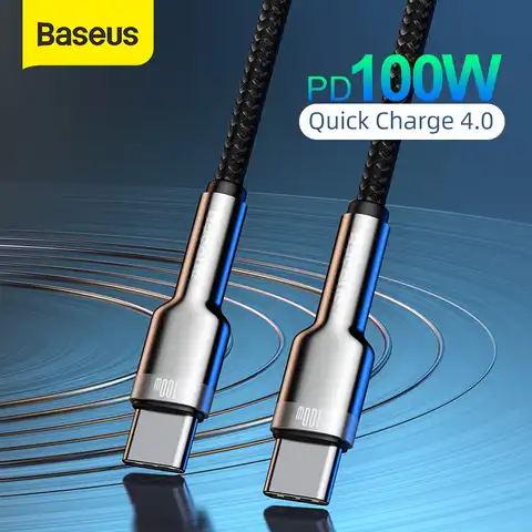 Baseus 100 Вт USB C к USB Type C кабель для Macbook iPad USBC PD шнур Быстрая зарядка 4,0 зарядное устройство Type C кабель для Xiaomi Samsung