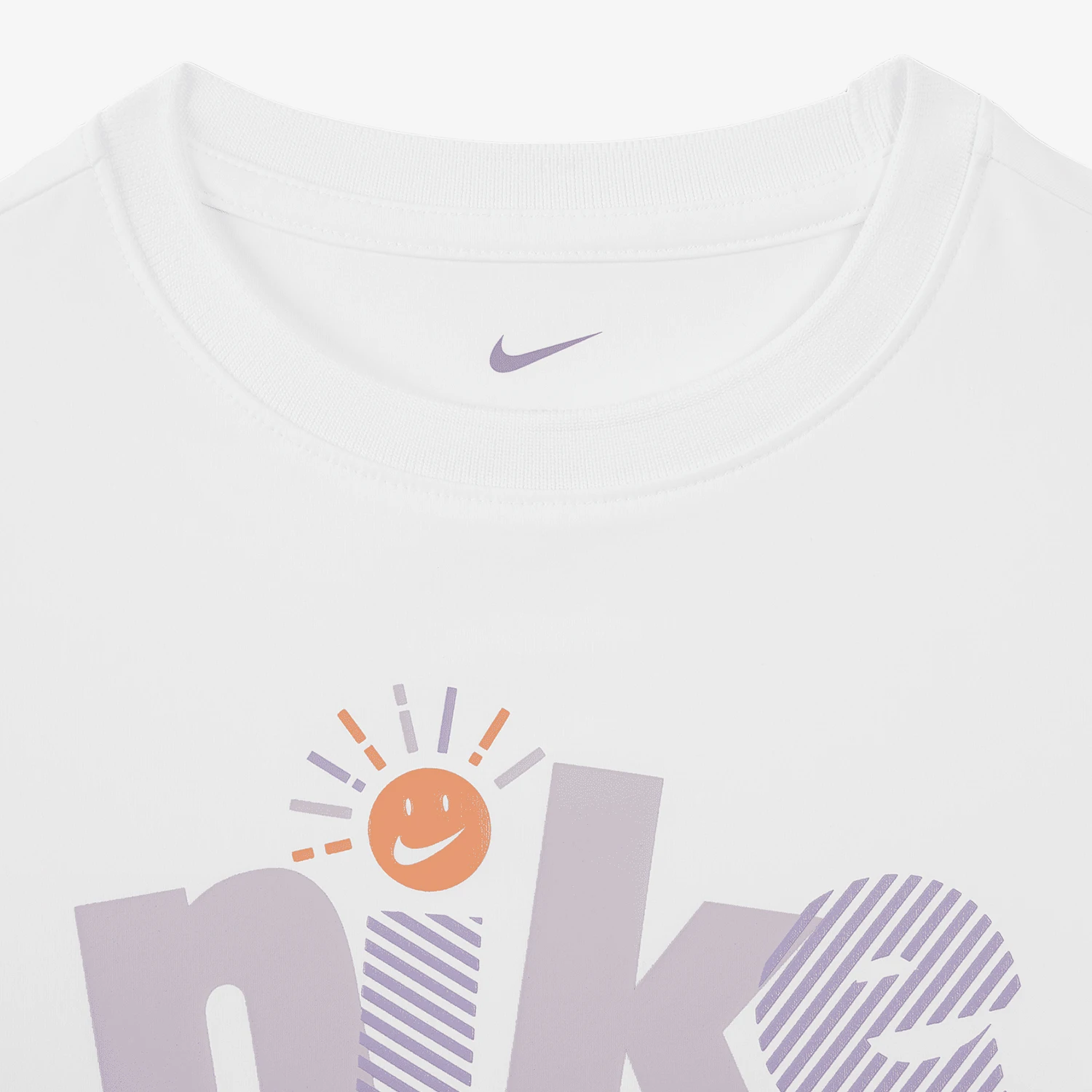 Фото Оригинальная детская футболка Nike Swoosh с круглым вырезом, простая, вязаная, дышащая, повседневная, модель II3525-100. №3