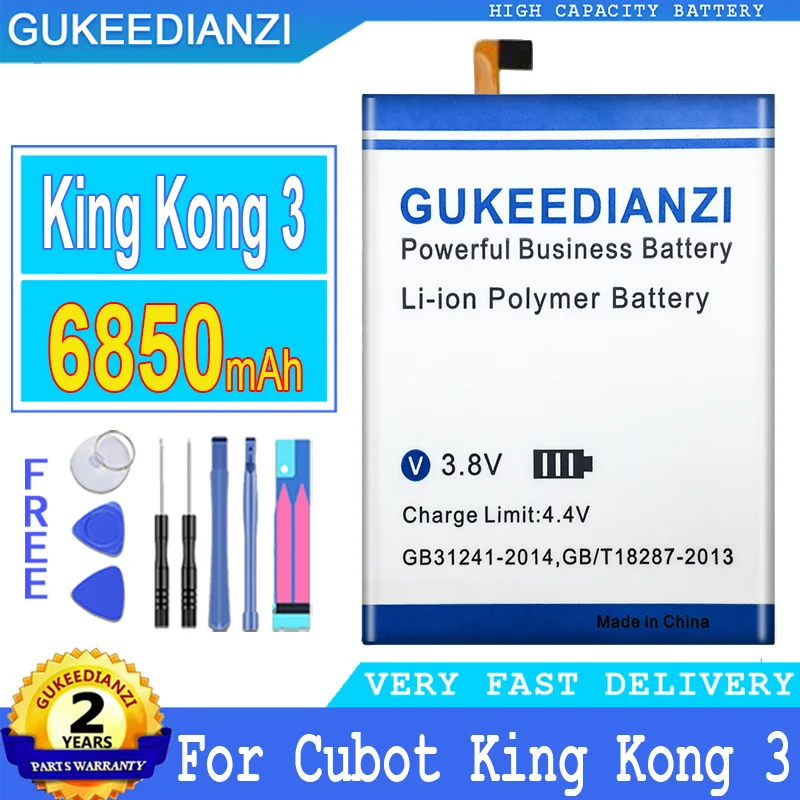 Batería de repuesto GUKEEDIANZI de 6850mAh, batería de gran potencia King Kong 3 para Cubot KingKong 3 King Kong3