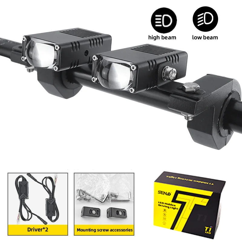

Автомобильные светодиодные вспомогательные фары, двухцветные, белые, дальний/ближний свет, яркие противотуманные фары, водонепроницаемые, универсальные для мотоциклов