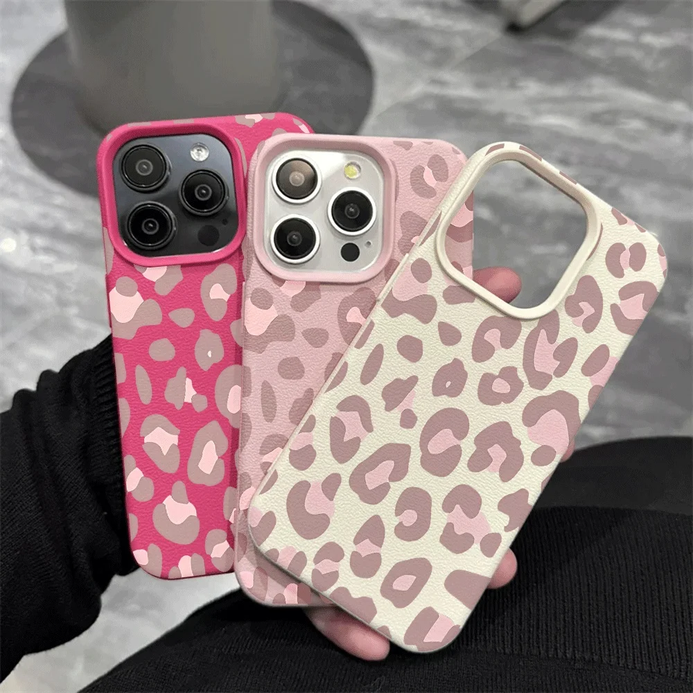 Фото Пурпурный матовый силиконовый чехол с леопардовым принтом для iPhone 17, 16, 15, 14, 13, 12 Pro Max, 16, 15, 14 Plus, 17, 16, 15 Pro, 17 Air №4