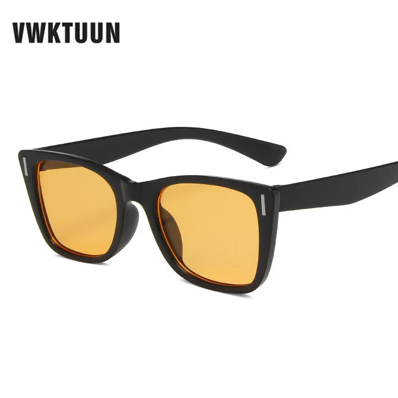 

VWKTUUN Квадратные Солнцезащитные очки для женщин и мужчин, солнцезащитные очки в винтажной оправе с заклепками, UV400, корейские модные солнцеза...