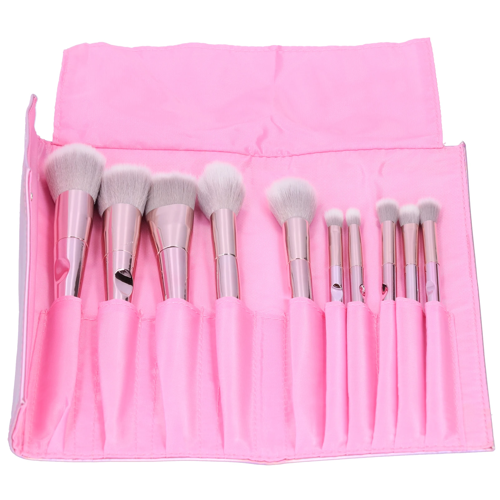 

10PCS Makeup Brushes Set Soft Bristles Rose Gold Color for Blush Eye Shadow Eyebrow Highlight