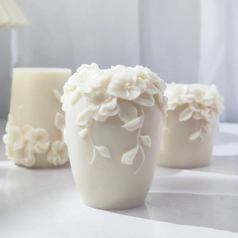

New Rattan Flower Scents Candle Mold Diy Weeping Rattan Flower Hand Silicone Mold 3D Vase Candle Gypsum Art Decoration