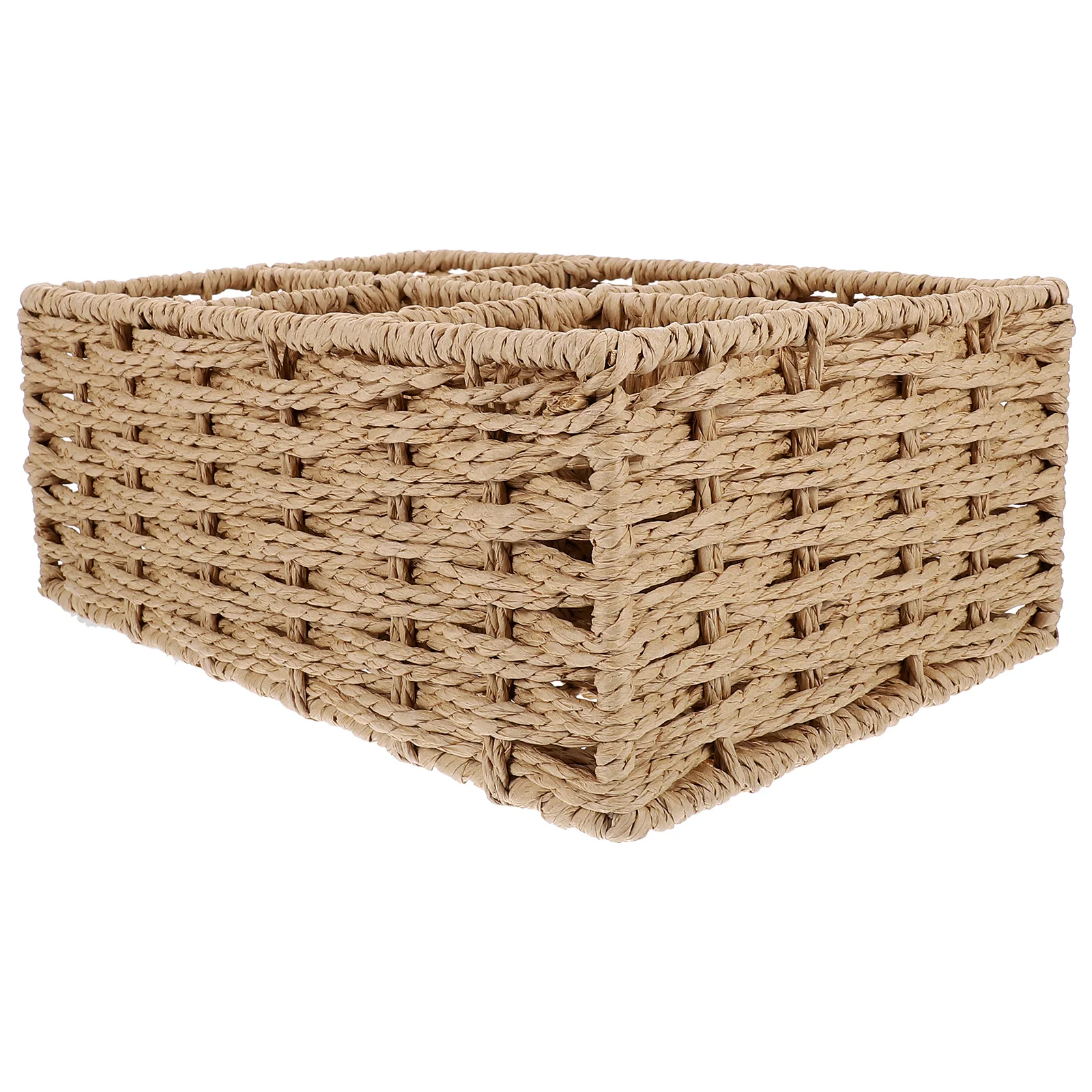 

Hexagon Grid Storage Box Dresser Organizer Small Items Holder Home Supply Wicker Sundries Paper Rope Office