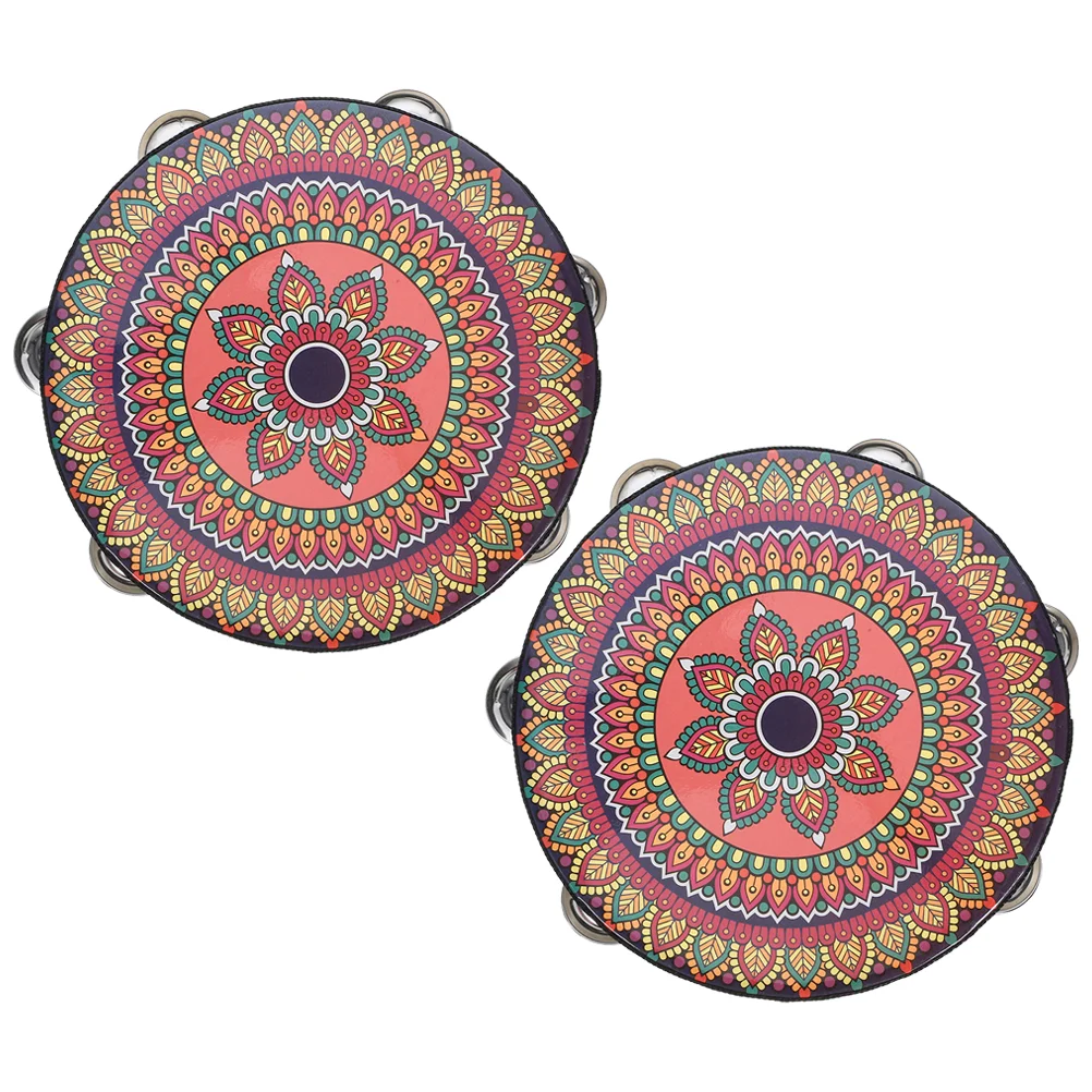 2 шт. танцевальный бубен ручной барабан ударные бубны для выступлений деревянный