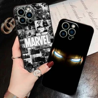 marvel the avengers phone case for funda iphone 11 13 pro max 12 mini x xr xs se 2020 5 6 6s 7 8 plus coque etui carcasa black