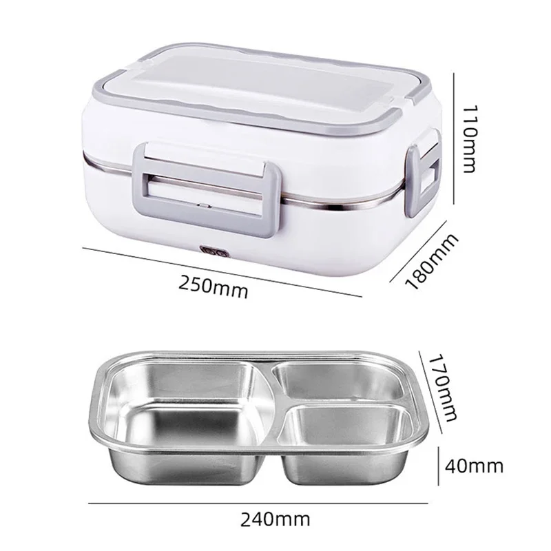 Ланч-бокс с электрическим подогревом для дома 2 в 1 12 В-24 В 110 Портативный вкладыш
