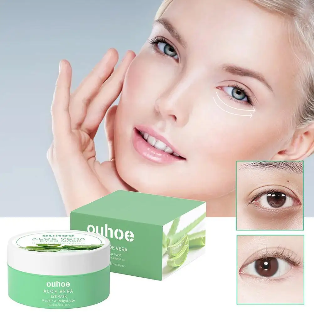 

Aloe Vera Eye Mask Firming Remover Wrinkle Dark Circles Eye Bags Moisturizing Fade Fine Line Nourishing Brighten Eyes Skin Care