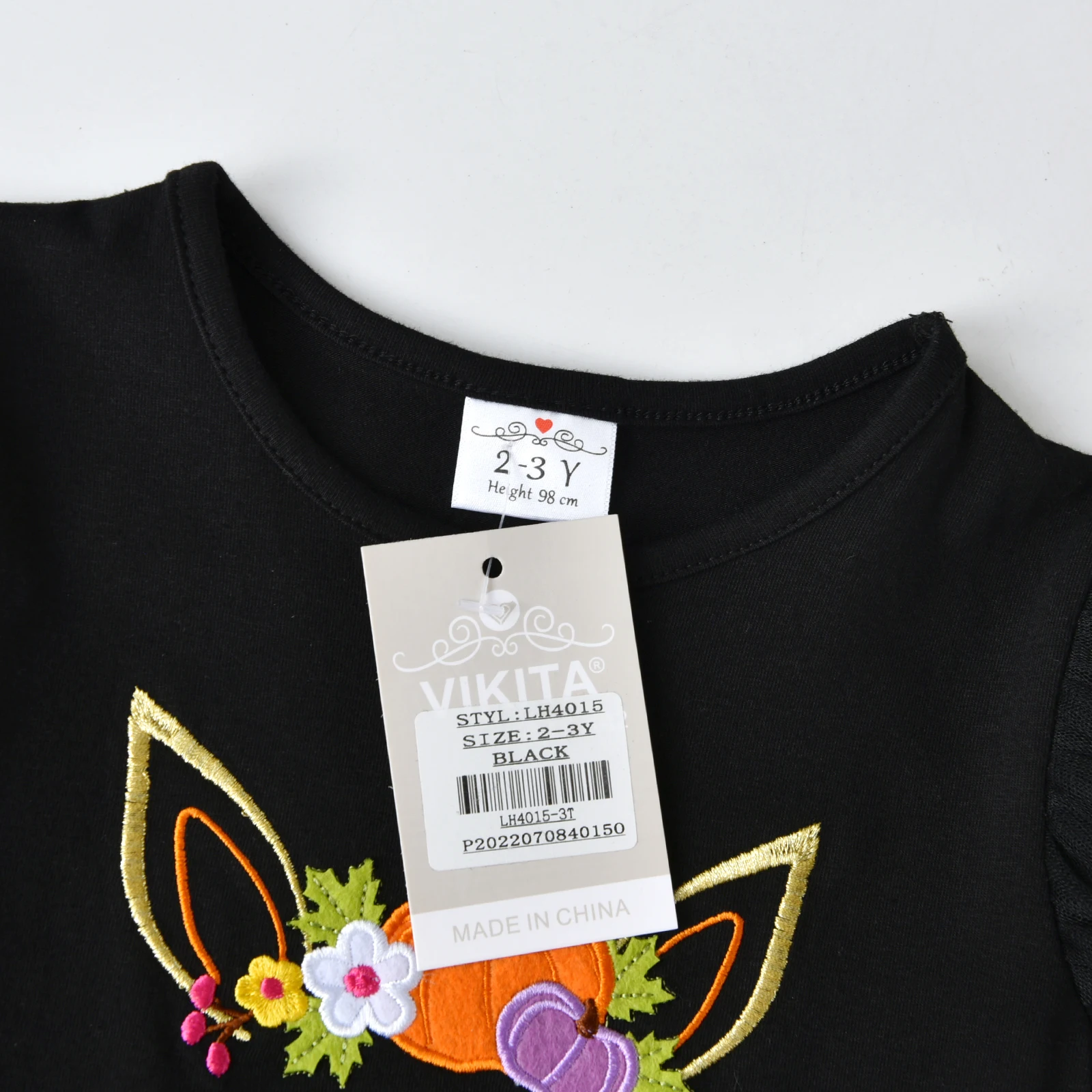 VIKITA  Dress for Kids Girl Halloween PumpkinLayered Mesh Tulle Princess Dress Children Cosplay Festival Clothes 3-12Years