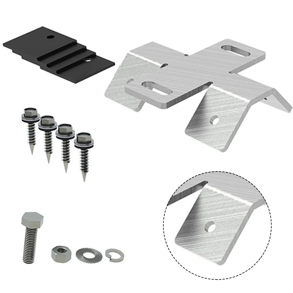 

1/4Pcs Solar Panel Mounting Pv Roof Hook For Solar Pv Photovoltaic Rail Mounting Trapezoidal Sheet Clamp Aluminum Bracket