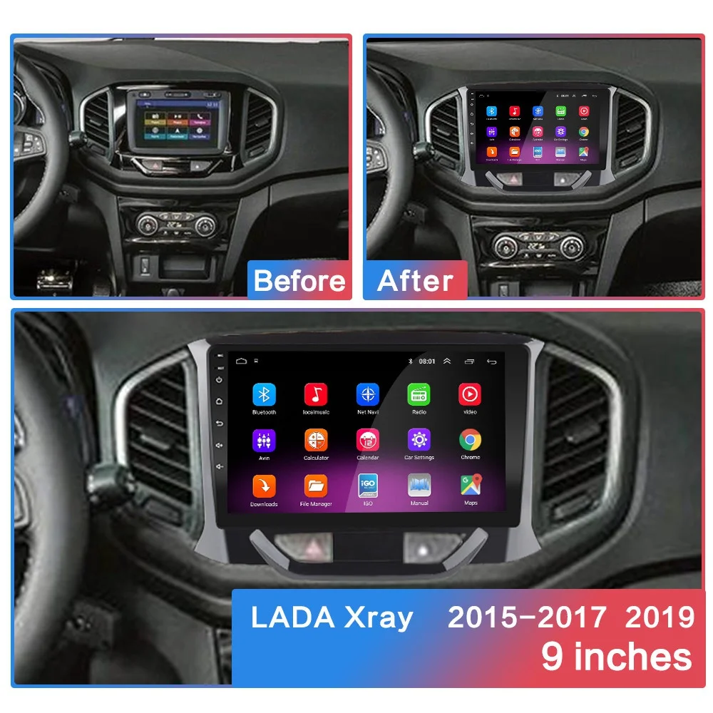Автомагнитола 4G Carplay Android GPS FM Bluetooth для LADA XRAY 2015-2019 |