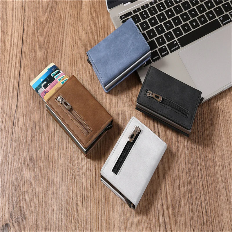 

Men Leather Wallet Rfid Anti-magnetic Credit Cards Holder Wallet With Organizer Coin Pocket & Money Clips Purse