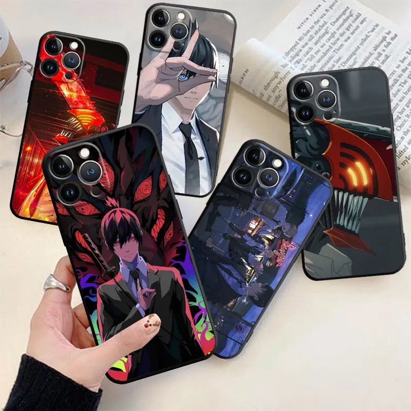 

Comics Chainsaw Man For iPhone 14 13 12 11 Pro X XR XS Max 8 7 6 6S Plus Mini Silicone Case