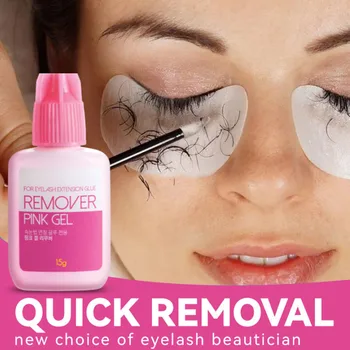 1 Bottle Remover for Eyelash Extensions Glue Clear Pink Gel Liquid 15g Adhesive Korea Health Makeup Tools Lava Lashes Beauty 6