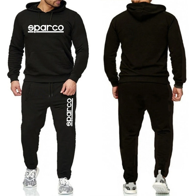 

Men Sparco Print Tracksuits Golf Lovers Set Long Sleeve Sport Hoodie and Pants Spring Fall Solid Jogging Suit for Male