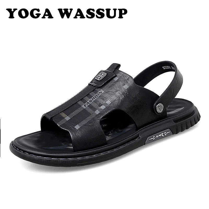 YOGA WASSUP-мужские кожаные сандалии легкие мягкие и удобные пляжные туфли роскошные
