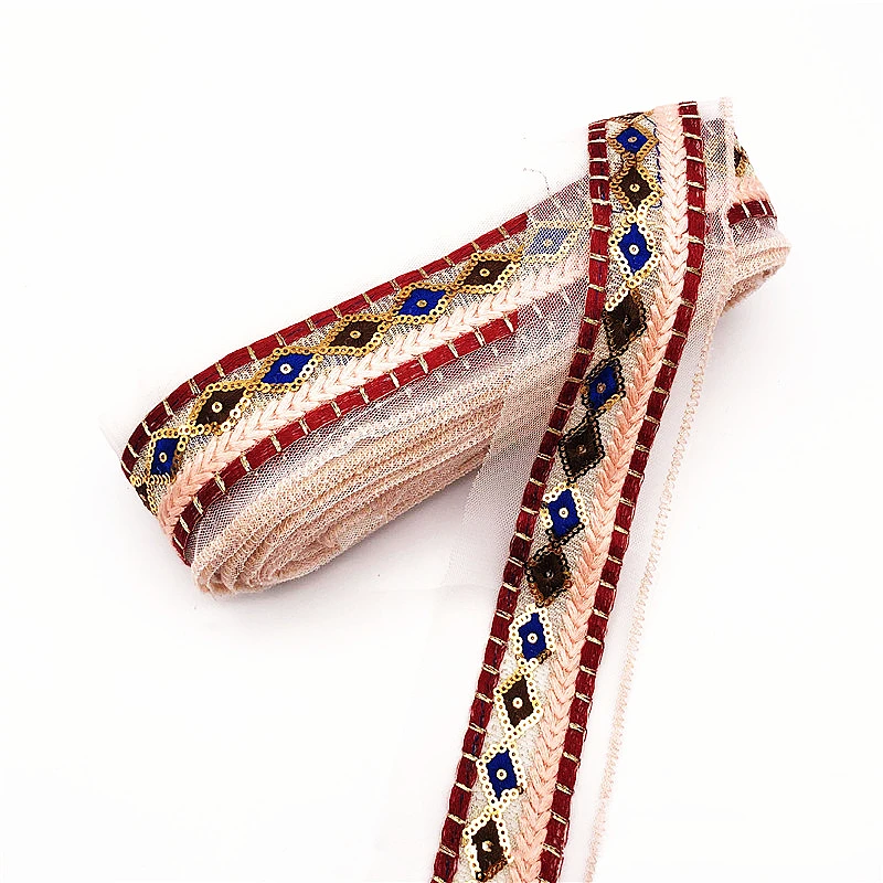 6 см Широкий Этнический Стиль Алмазная вышивка блестки кружево ручной работы