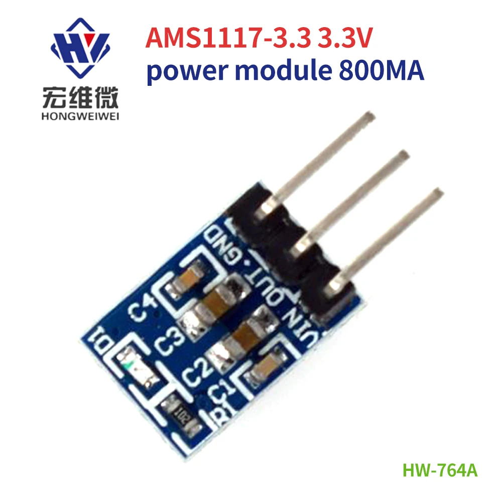 1/5/10pcs High-quality AMS1117 LDO Output 3.3-5V 800MA Step-down Power Modul 3-pin Power Supply Board Converter Adapter Template