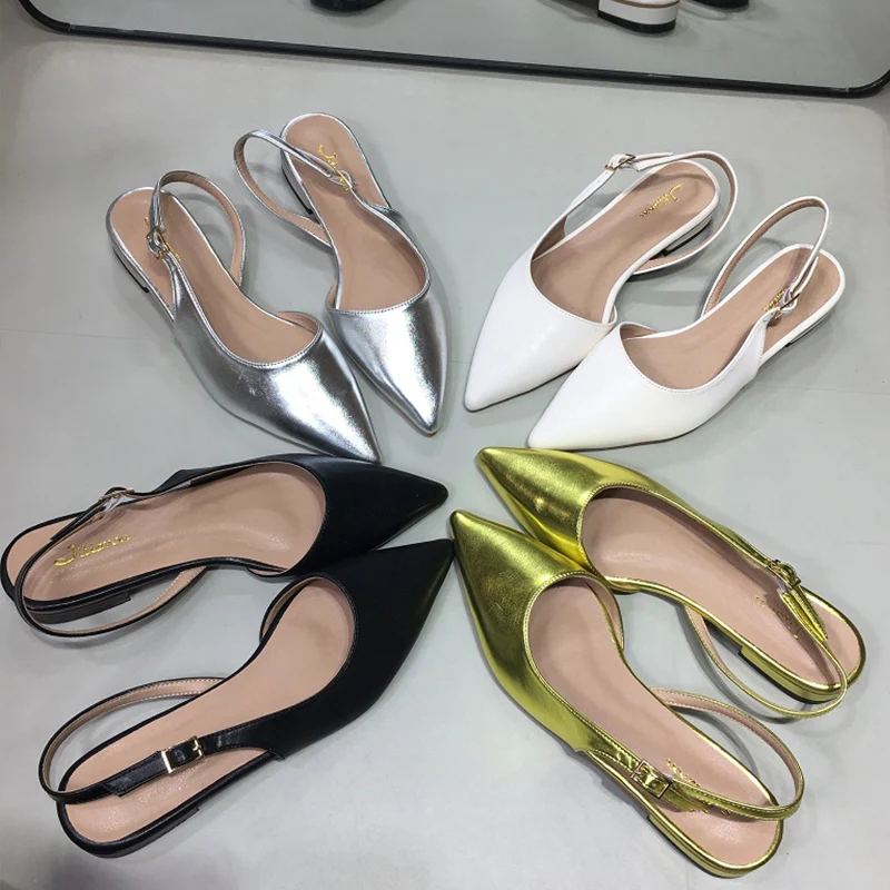 

Сандалии женские с острым носком, босоножки без шнуровки, повседневная обувь на низком каблуке, сланцы, лето 2022