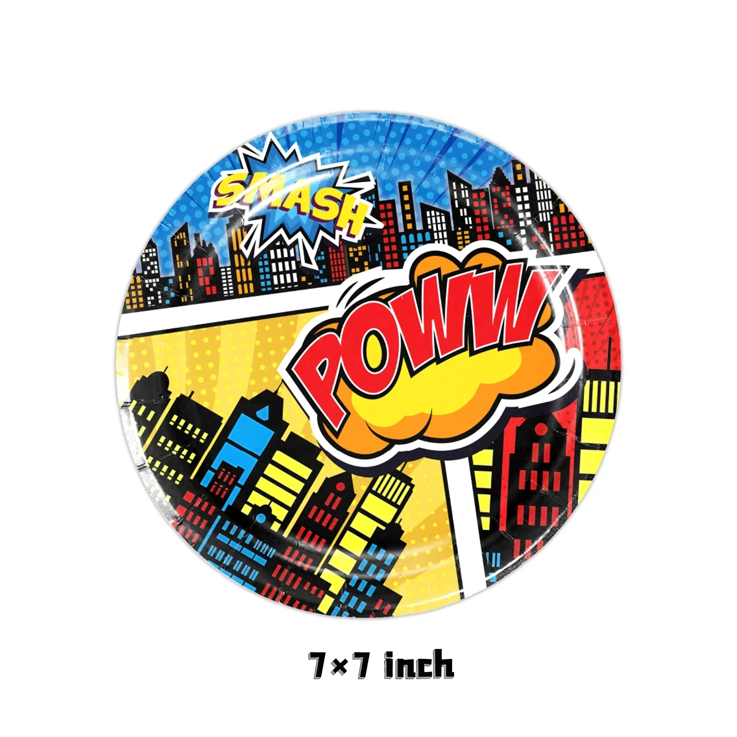 Супергерой город строительные аксессуары бумажные тарелки Мстители наклейки на