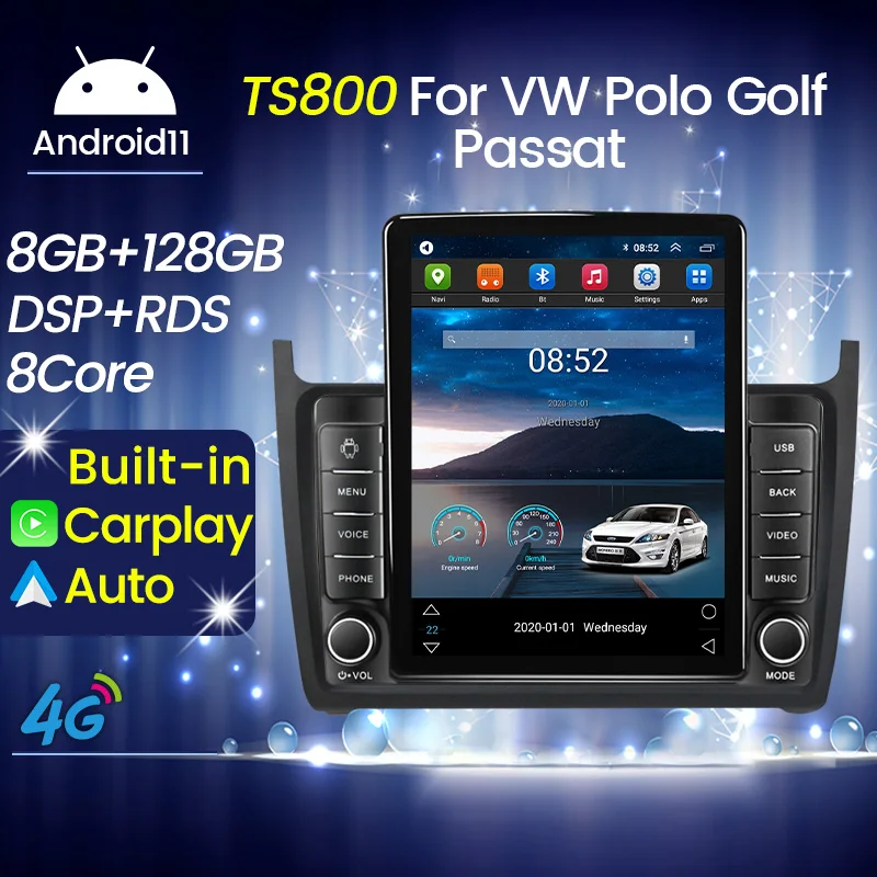 Автомобильный мультимедийный видеоплеер с сенсорным экраном 9 5 дюйма Android 11 для