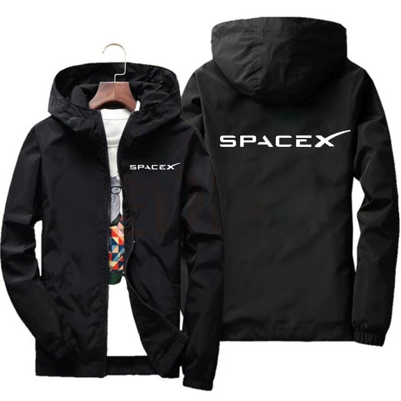 2023 New Mens SpaceX Space X Logo Hoodies Printing Casual Spring and Autumn Protective Racing Suits Sport Zipper Jacket Coats