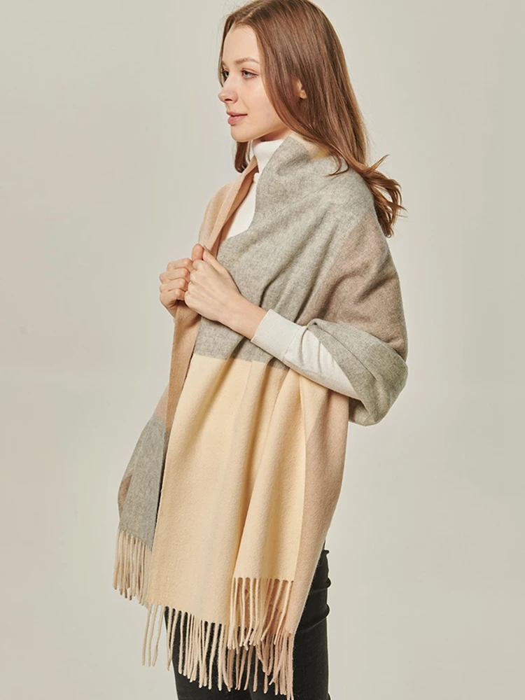 

Модный кашемировый женский шарф с кисточками и цветами, зимние толстые теплые женские шали, кашемировые шарфы, длинный хиджаб