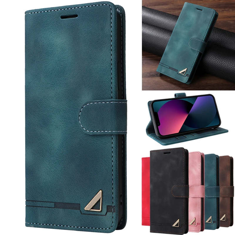 Магнитный флип-чехол для телефона Apple iPhone XS Max XR X 6 7 8 Plus SE 2020 2022 однотонный кожаный