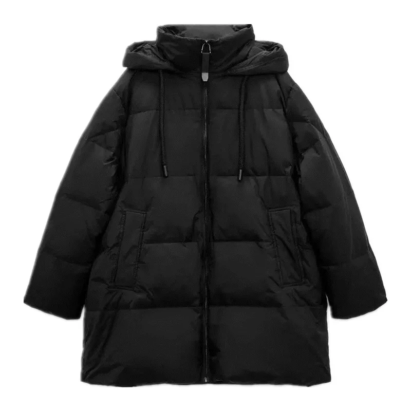 New Womens Jacket Zipper  Hooded Solid Down Coat for Women Winter Clothes Women