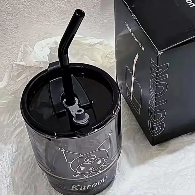 

Kawaii Sanrio Kuromi Cup Cinnamoroll High Appearance Level Korean Style Student Dormitory Cute Glass Straw Cup Couple Water Cup