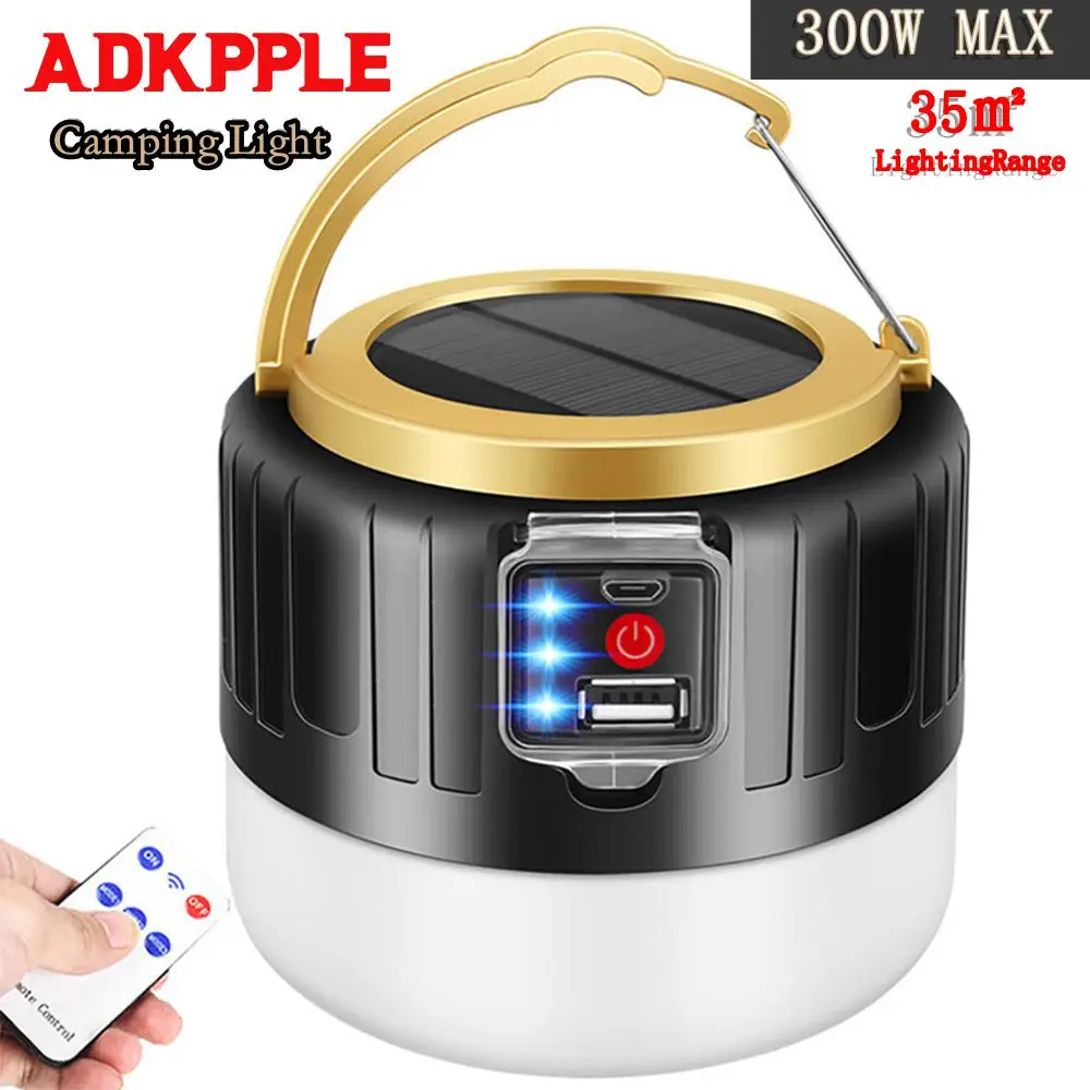 

Newest Solar LED Camping Tent Light USB Rechargeable Bulb Portable Lanterns Emergency Lights For Outdoor BBQ Hiking Night Lamp