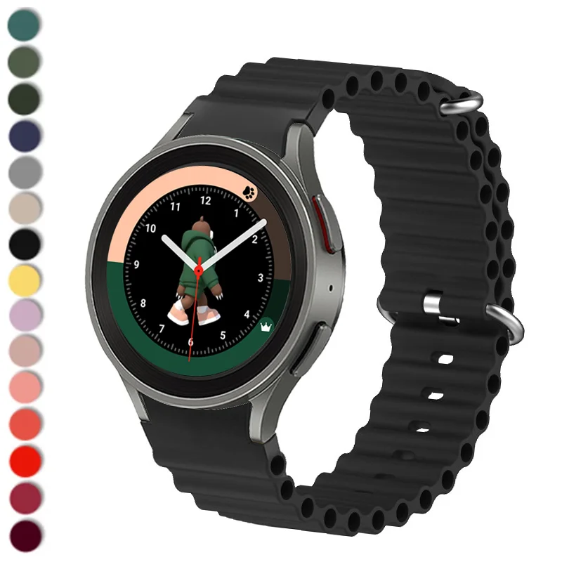 

20mm Soft Silicone Strap for Samsung Watch 5 Pro 45mm Sport Band for Galaxy Watch 4/5 40mm 44mm Watch 4 Classic 42 46mm Bracelet