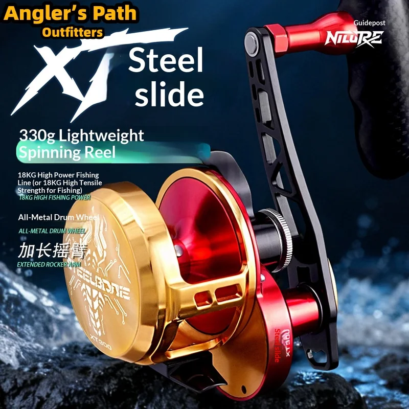 Фото Катушка для медленного джиггинга Steelbone Xt300, цельнометаллическая, с ЧПУ-обработкой, из алюминиевого сплава, с длинной ручкой, устойчивая к коррозии, для морской рыбалки с лодки №1