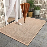 entrance doormats modern simple linen weave carpet mud dusting wear resistant rug rubber double sided non slip vacuuming mat