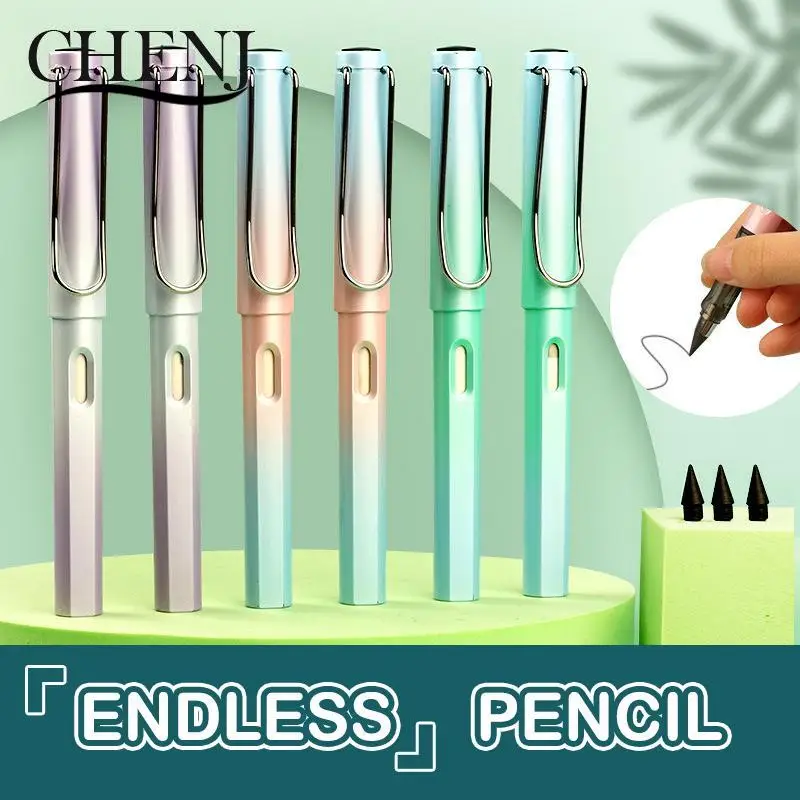 

1Pc Gradient Colors No-Sharp No-Ink Eternity Pencil School Stationery Pencil Unlimited Writing Pen Gradient Pencils Kids Teacher