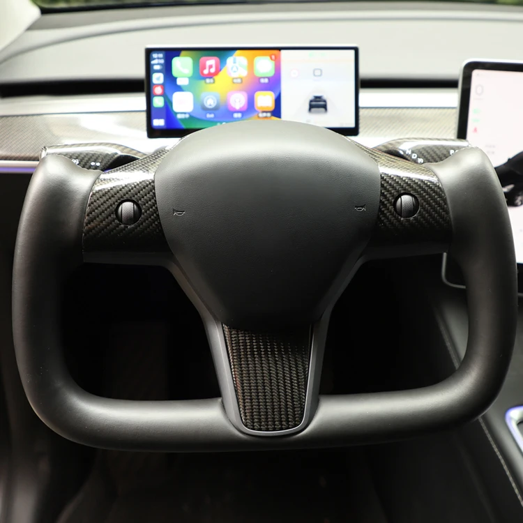 Рулевое колесо Vjoycar из углеродного волокна для Tesla Model 3 Y высокопроизводительный