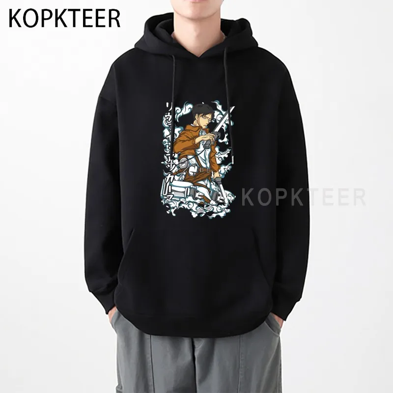 

Attack on Titan Levi Ackerman Manga Hoodie Men Funny Cartoon Sweatshirts Ullzang Japanese Anime 90s Graphic Kawaii Sweatshirt