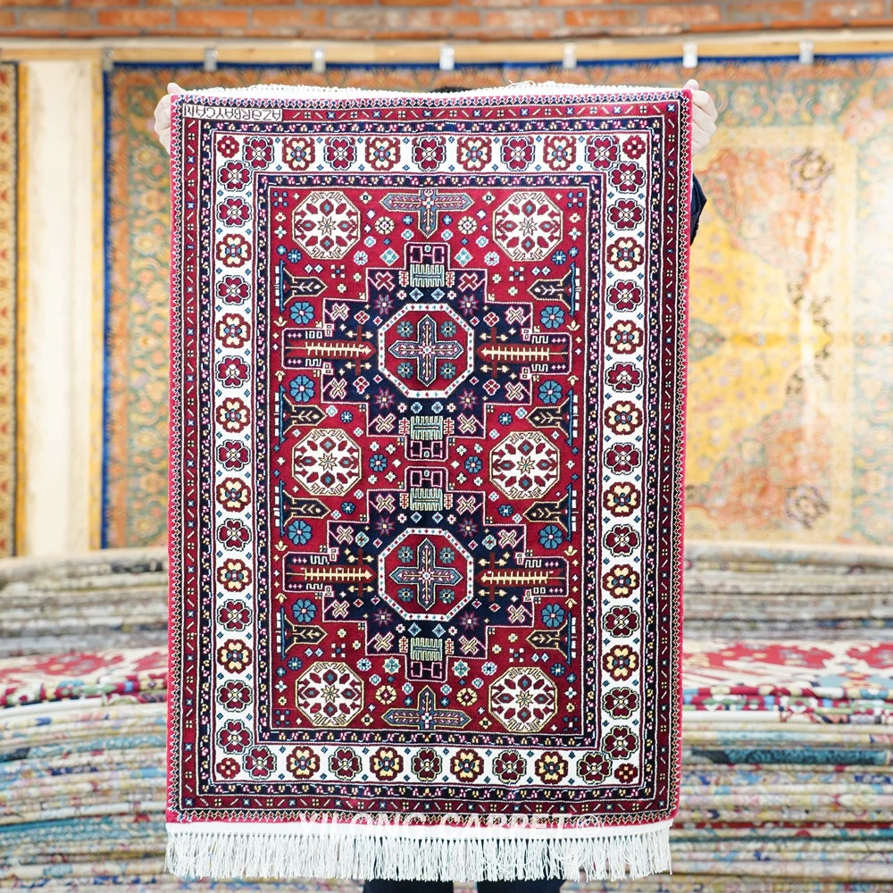 

61x91cm Handknotted Silk Tribal Carpet Home Decor Kid Friendly Area Rug (BL172)