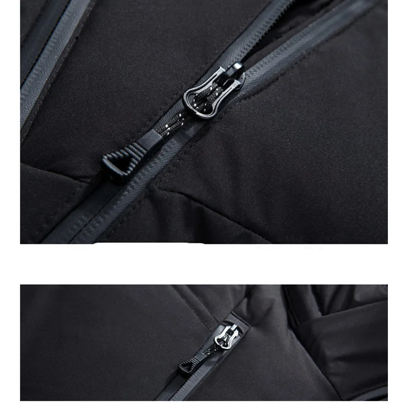 2022 Quality Brand Men Down Jacket Slim Thick Warm Solid Color  Hooded Coats  Fashion Casual Down Jackets Male  Men Winter Coat