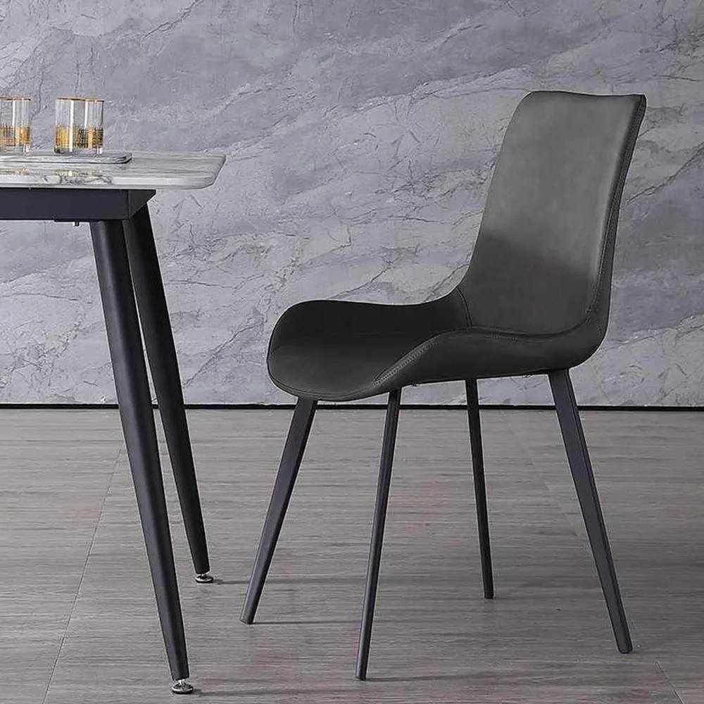

Simple Dining Chairs Modern Furniture Restaurants Light Luxury Home Carbon Steel Feet Comfortable Backrest Design